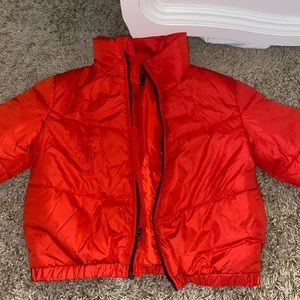 Red puffer! Worn once!